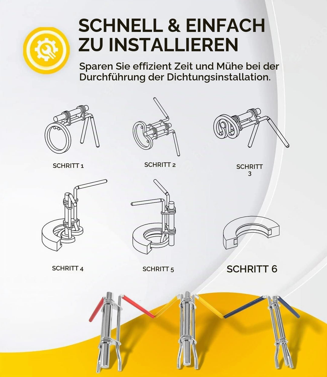 Installationswerkzeuge für Hydraulikdichtungen|Reparaturdichtungssatz für Hydraulikzylinderkolben| U