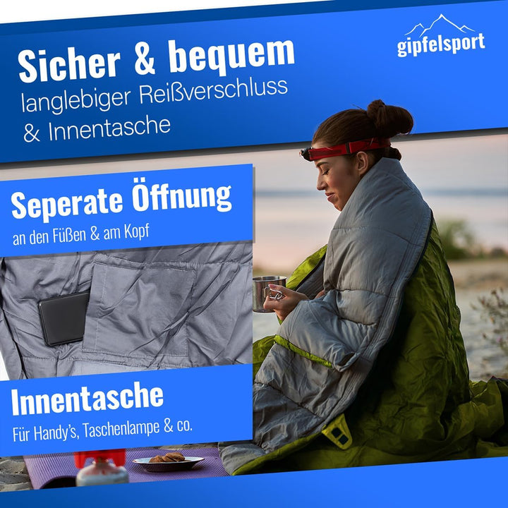 Gipfelsport Ultraleicht Schlafsack 4 Jahreszeiten [-20°C bis 15°C] Ultralight Sleeping Bag | Ultrale
