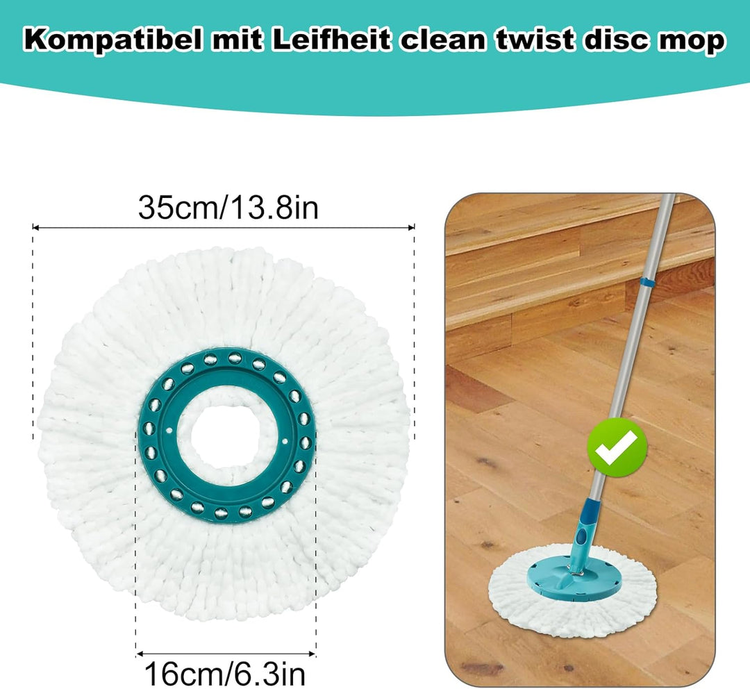Bodenwischer Ersatzbezug, Wischmopp Bezug Kompatibel Mit Leifheit Clean Twist Disc Mop Ergo Wischmop