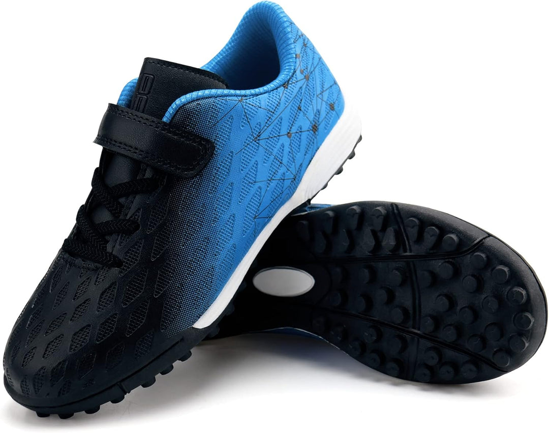 JABASIC Hallen Fussballschuhe Kinder Jungen Mädchen Fussballschuhe Kinder Kunstrasen 25 EU Schwarz B