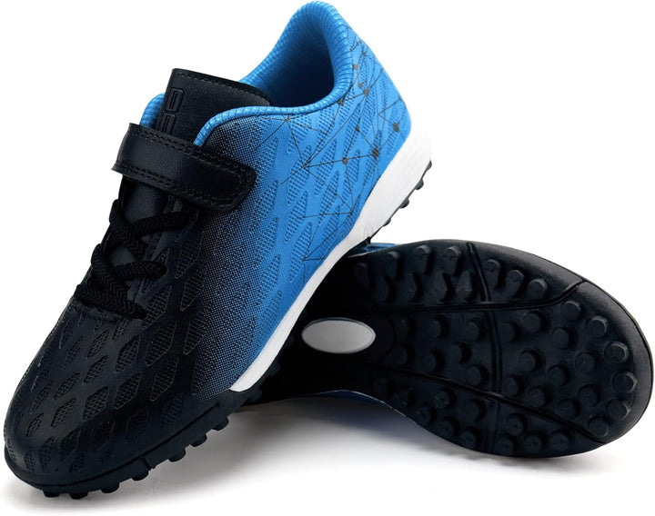 JABASIC Hallen Fussballschuhe Kinder Jungen Mädchen Fussballschuhe Kinder Kunstrasen 25 EU Schwarz B