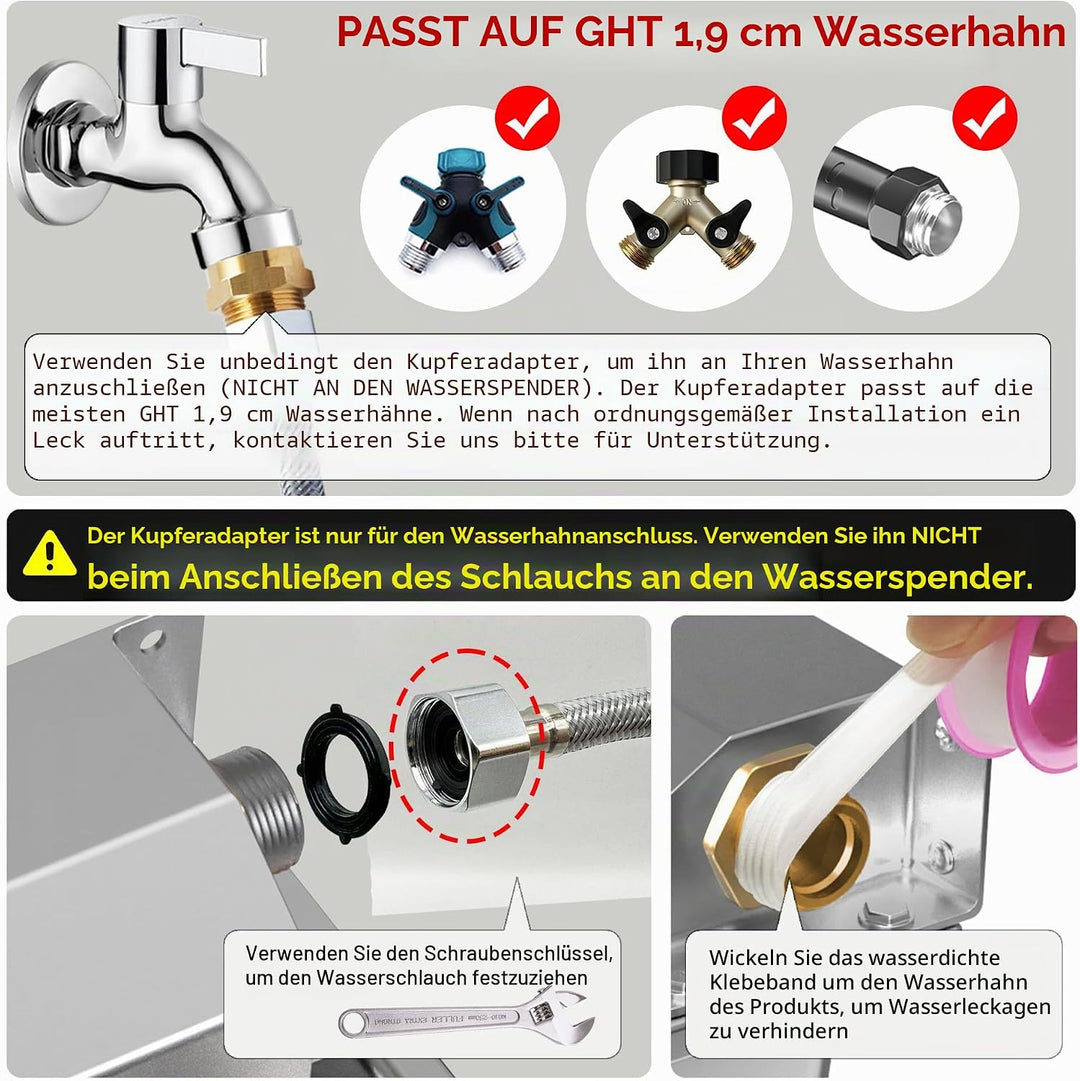Automatischer Wasserspender für Hunde, 2,863.3 g Outdoor Hund Wassernapf, 304 Edelstahl Wasserspende