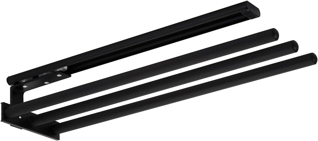 SOTECH Aluminium Handtuchhalter TED 3-armig schwarz matt (450-730 mm, ausziehbar, drehbar) Teleskop-