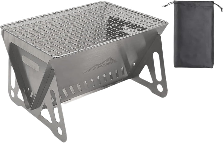 SK Wild Ones® Faltbarer Barbecue Camping Grill mit Tragetasche - holzkohlegrill edelstahl - Portable