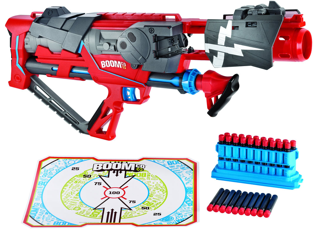 Mattel Y8618 - Boomco Rapid Madness, Blaster mit Druckluftantrieb und 20 Smart Stick-Pfeilen