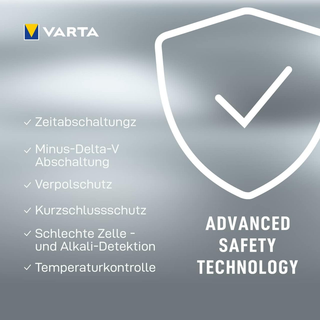VARTA Akku Ladegerät, inkl. 4x AA 2100mAh, Batterieladegerät für wiederaufladbare AA/AAA, LCD Ultra