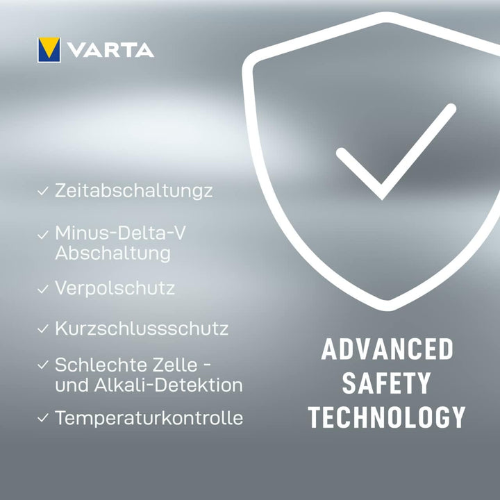 VARTA Akku Ladegerät, inkl. 4x AA 2100mAh, Batterieladegerät für wiederaufladbare AA/AAA, LCD Ultra