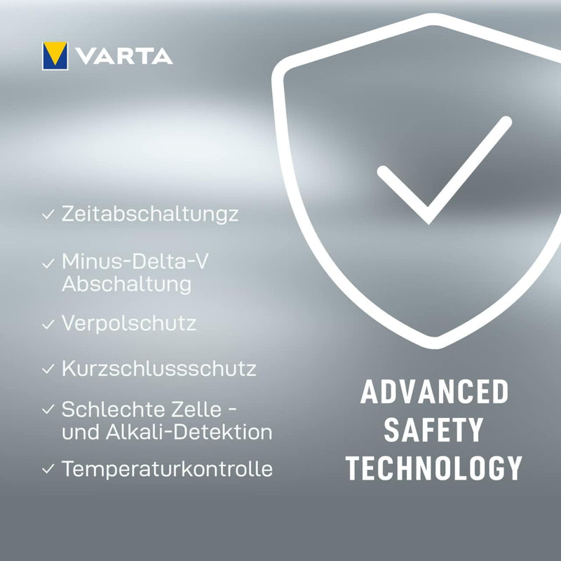 VARTA Akku Ladegerät, Batterieladegerät für AA/AAA, Dual Tech Charger, 4 Lademodi, Temperaturkontrol