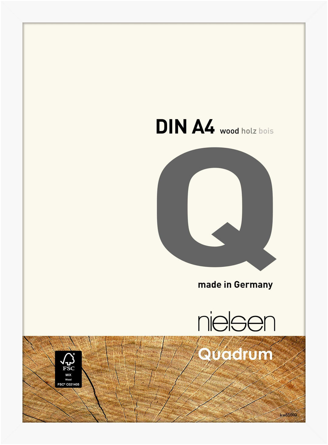 nielsen Holz Bilderrahmen Quadrum, 21x29,7 cm (A4), Deckend Weiss Deckend Weiss 21 x 29,7 cm (A4), D