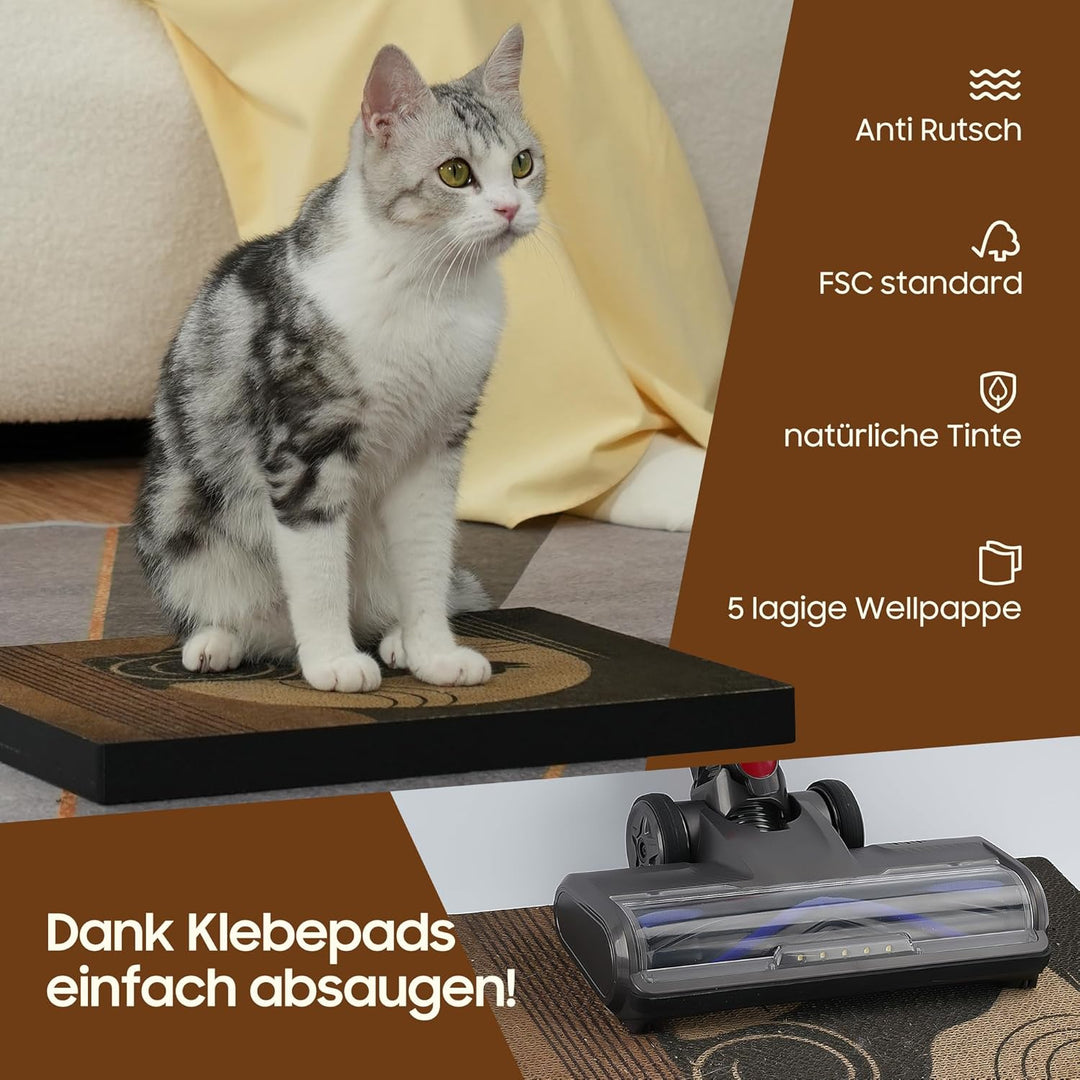 Premium Designer Kratzbrett für Katzen: 5-lagige Wellpappe für erhöhte langlebigkeit - selbstklebend