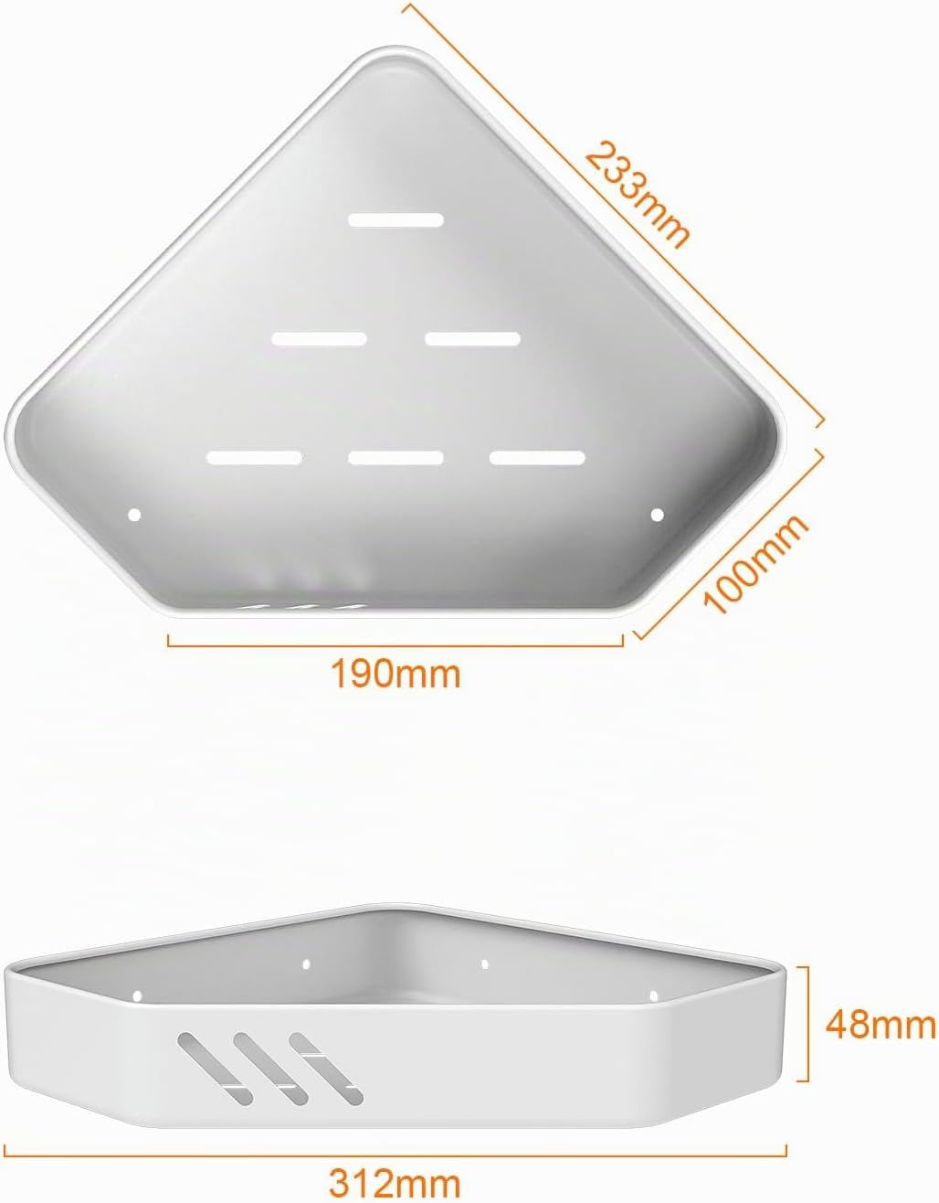 Ibergrif M34034W Duschablage ohne Bohren Ecke, 2 Stück Rostfreie Badezimmer Organizer, Badregal Edel
