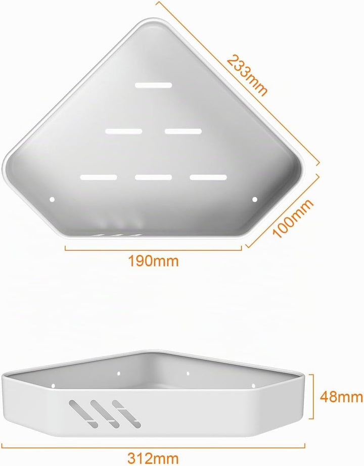 Ibergrif M34034W Duschablage ohne Bohren Ecke, 2 Stück Rostfreie Badezimmer Organizer, Badregal Edel
