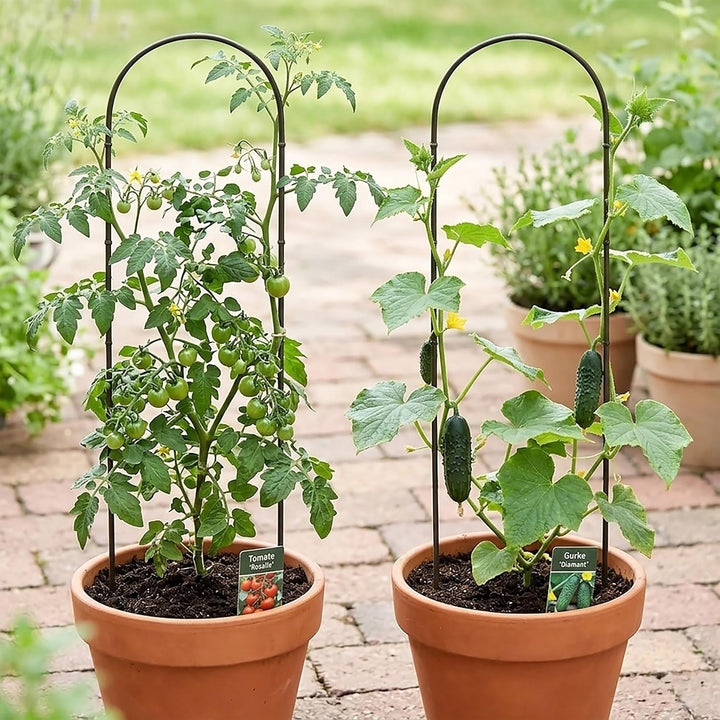 Bambus Pflanzenstütze 75 x 20 cm Natur - 6er Set - Holz Rankbogen Kletterhilfe für Rankpflanzen - Ba