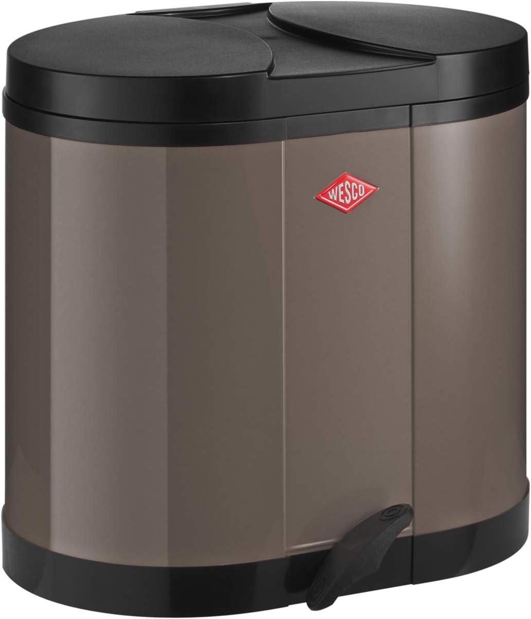Wesco, Metall, Öko-Sammler 170 - 2 x 15 Liter warm grey, Warm Grey