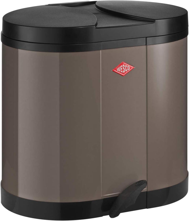 Wesco, Metall, Öko-Sammler 170 - 2 x 15 Liter warm grey, Warm Grey