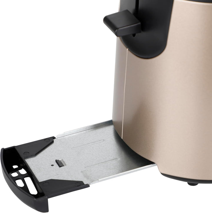 EMERIO Edelstahl Toaster mit integriertem Brötchenaufsatz | Satin Edition | 2 Toastschlitze | Zentri