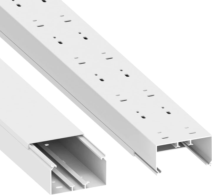 Habengut CC10116 Kabelkanal (mit Montagelochung im Boden) 60x110 mm aus PVC, Farbe: Weiss, Länge 1 m