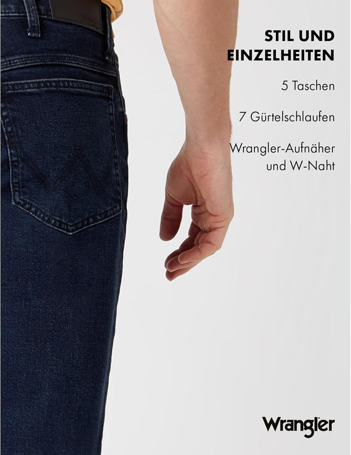Wrangler Herren Jeans Straight - Mid Waist - Regular Fit - Blau Schwarz W30-W44 30W / 32L Blue Black