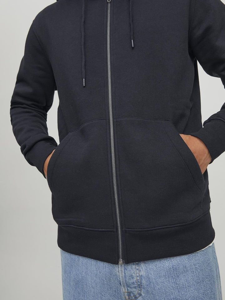 JACK & JONES Male Kapuzenjacke Einfarbig Kapuzenjacke S Schwarz, S Schwarz