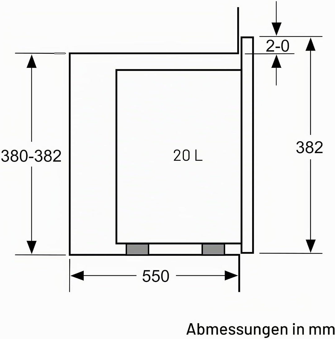Bosch bel523ms0 eingebaut 20L 800 W schwarz, Edelstahl – Mikrowelle (eingebaut, 20 L, 800 W, Rotatio
