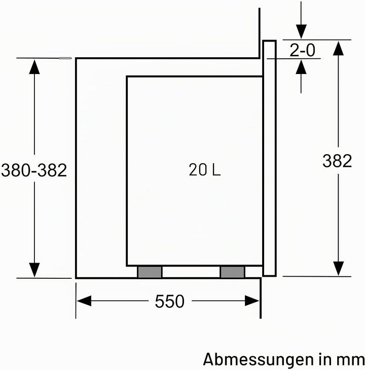 Bosch bel523ms0 eingebaut 20L 800 W schwarz, Edelstahl – Mikrowelle (eingebaut, 20 L, 800 W, Rotatio