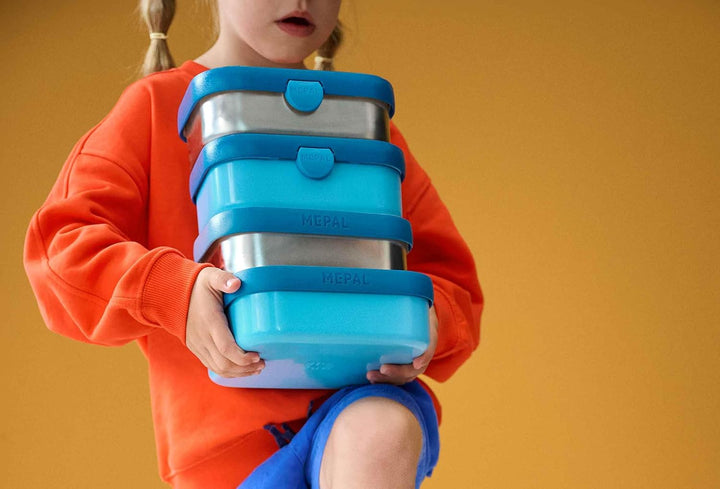 Mepal - Edelstahl-Pausenset Campus - Set für Kinder mit Trinkflasche mit Klappdeckel &amp; Lunch Box - L