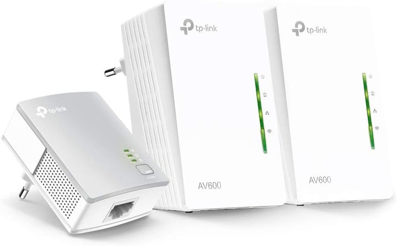TP-Link WLAN Powerline Adapter Triple Set TL-WPA4220T KIT(600Mbit/s, WLAN 300Mbit/s, Wi-Fi Clone, Fa