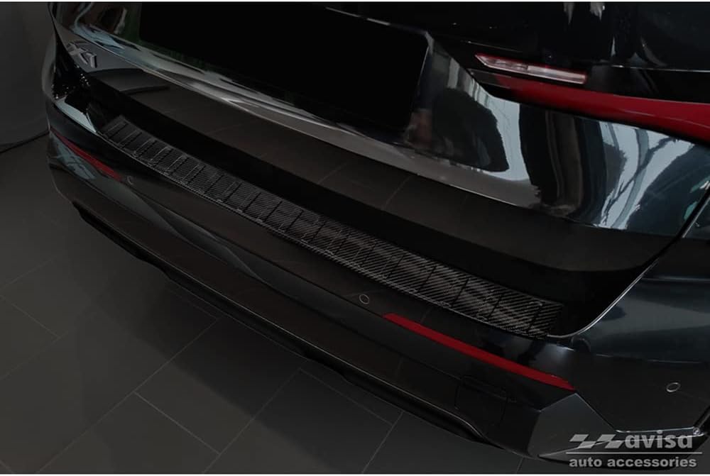 Avisa Echtes 3D Karbon Heckstossstangenschutz kompatibel mit BMW X1 U11 / U11 xLine 2022- 'Ribs'