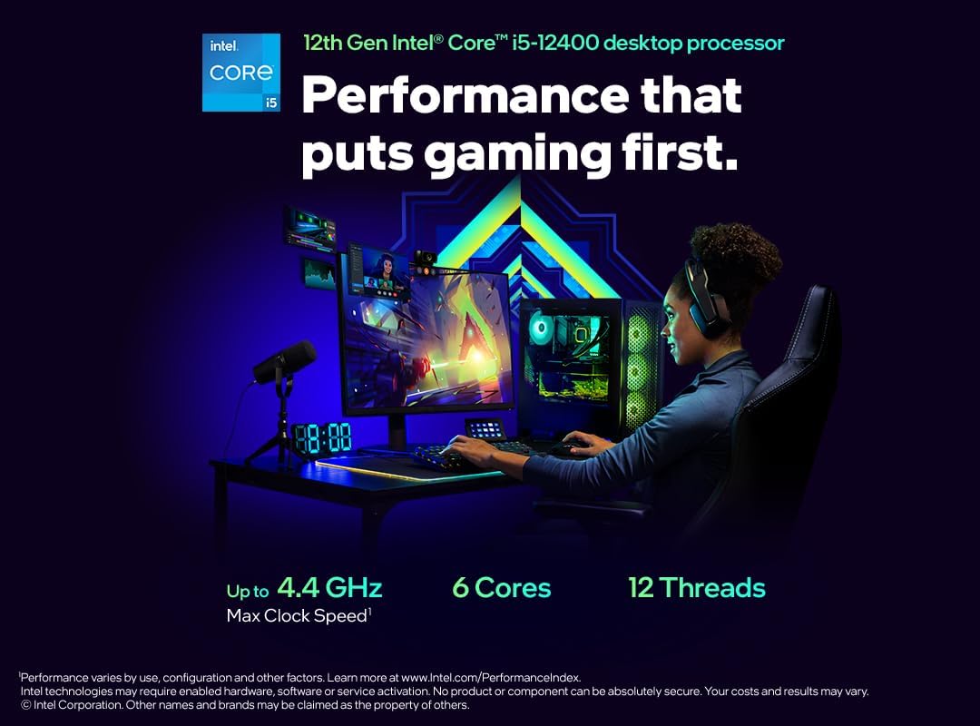 Intel Core i5-12400 12. Generation Desktop Prozessor (Basistakt: 2.5GHz, 6 Kerne, LGA1700, RAM DDR4