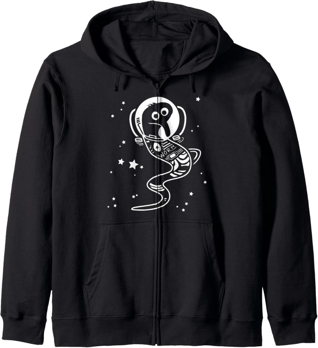 Wurm an einer Schnur Meme Wormstronaut Retro Space Suit Kapuzenjacke