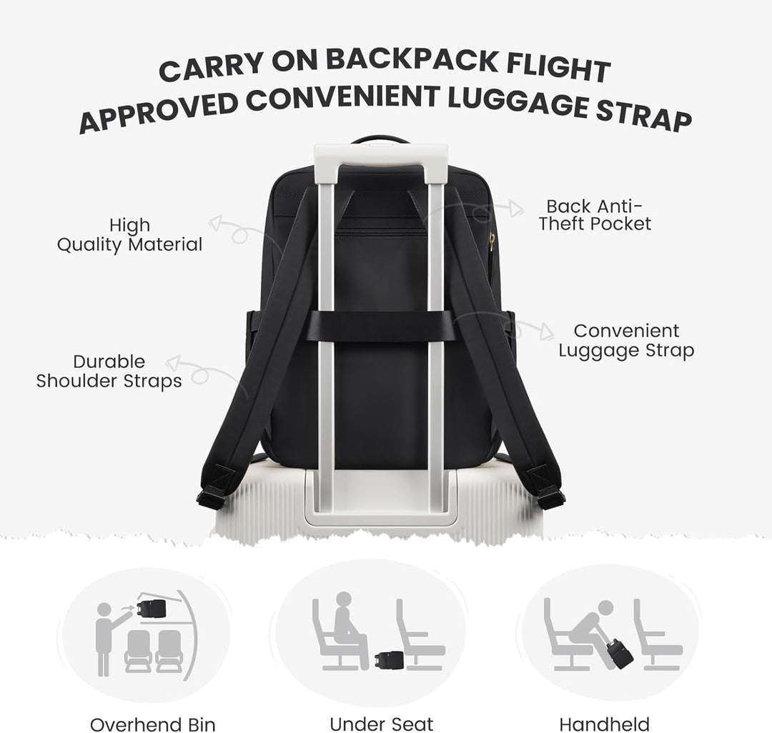 Rucksack Damen, Rucksack mit Laptop Fach 16 Zoll Herren Laptop Rucksack Wasserdicht, Schultasche Kle