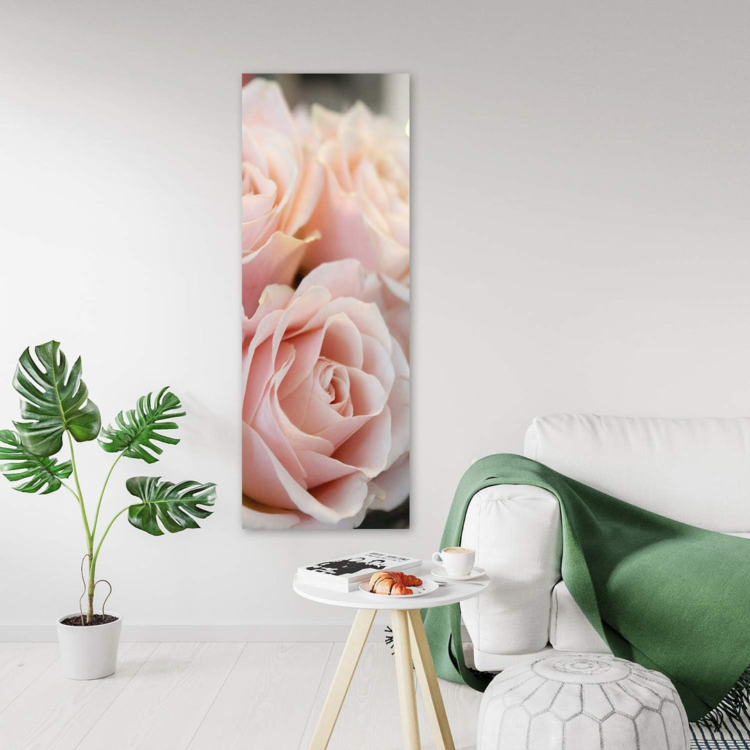 Feeby Dekobild Rose Deko Wand Kunstdruck Blumen Rosa 50x150 cm Deko Paneel 50x150 cm Rosa_a, Deko Pa