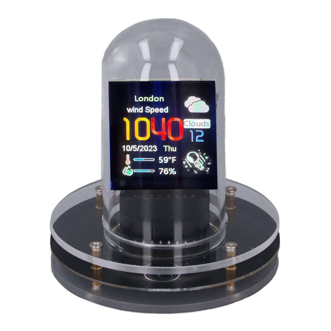 WiFi Nixie Röhren Uhr, Digital, 12/24 Stunden Anzeige, Wetteranzeige, IPS Display, Quarzglas