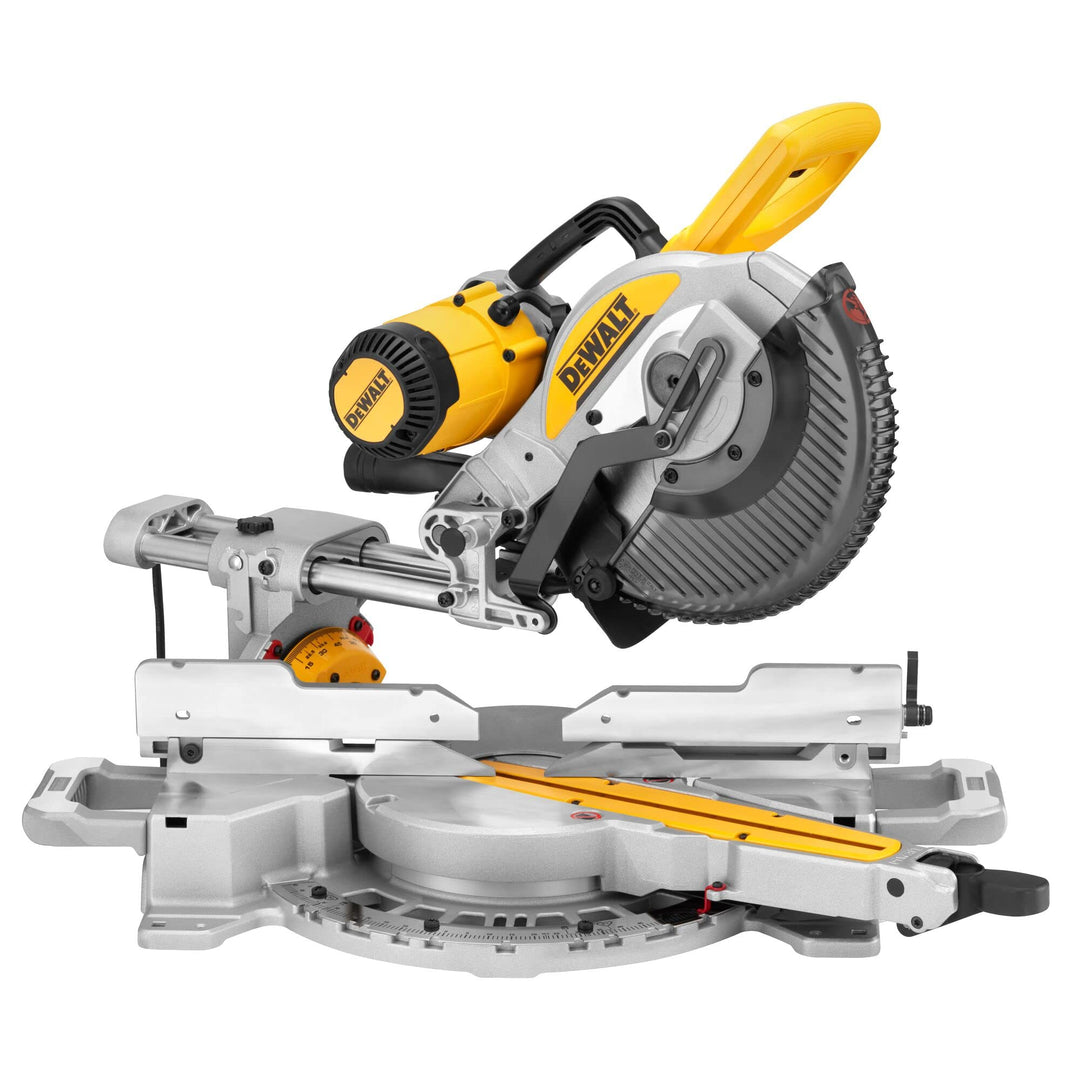 DEWALT 1.650 Watt Paneelsäge DWS727 (250mm, mit Schnitttiefenbegrenzung, Neigungs- und Gehrungswinke