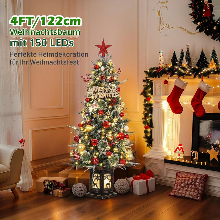 Garvee 125cm Weihnachtsbaum Mit 150 LED-Lichtern,9 Lichtmodi mit Basis, Künstlicher Weihnachtsbaum,W
