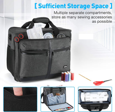 ProCase Nähmaschinentasche Universal Tasche für Nähmaschinen Singer Brother und Janome Nähutensilien