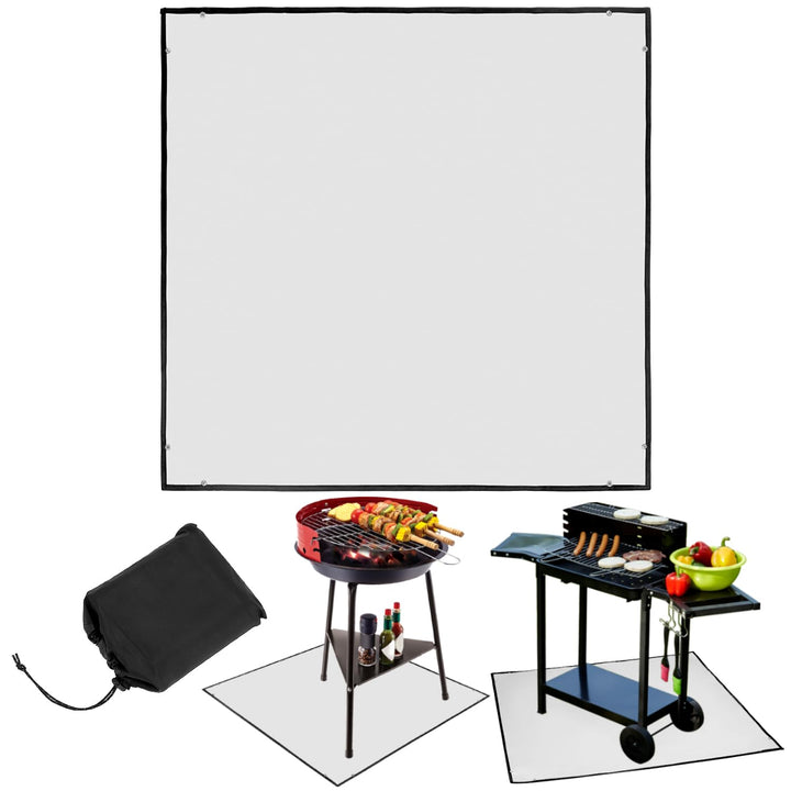 QWORK® Feuerstellenmatte, 100X100CM Quadratische Feuerfeste Unterlage, Hitzebeständige Feuerfeste Gr