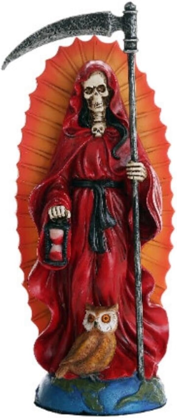 Pacific Giftware Santa Muerte Saint of Holy Death Standing Religious Statue 7.25 Inch (Red) Love Pas