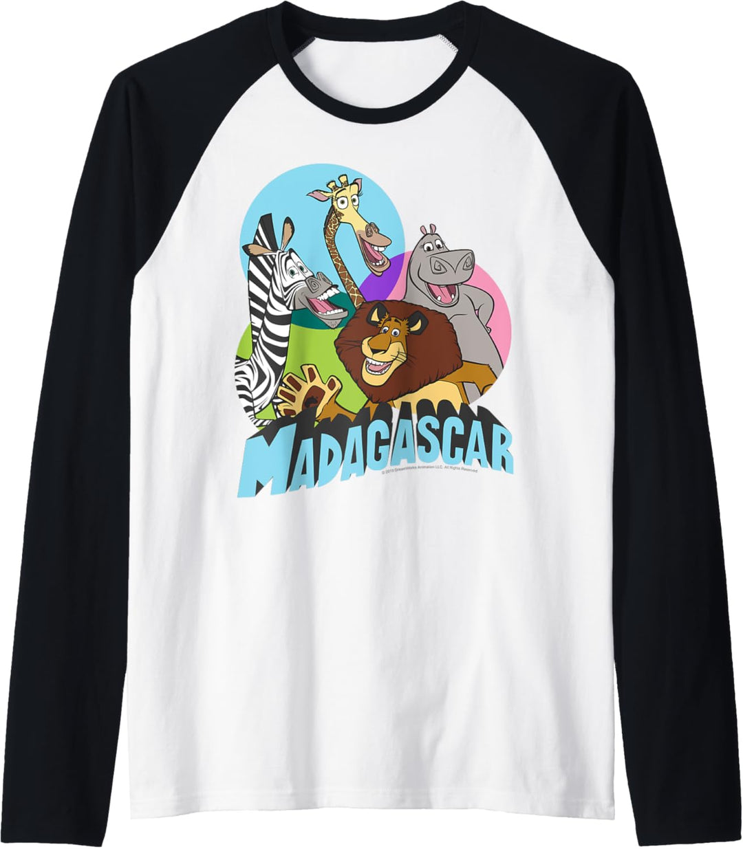 Madagascar Cartoon Group Shot Pop Color Poster Raglan