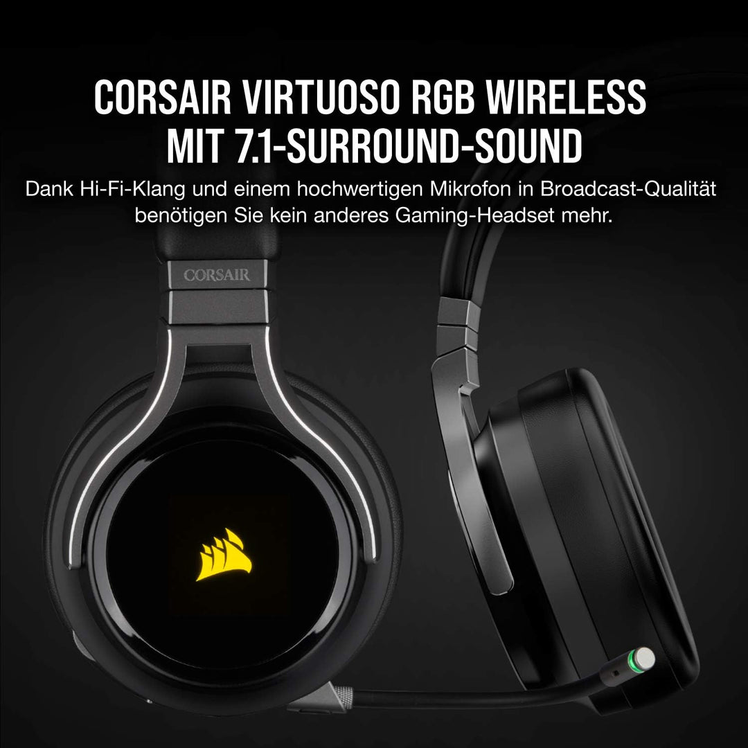 Corsair Virtuoso RGB Wireless High-Fidelity Gaming Headset (Slipstream Technologie, 7.1 Surround Sou