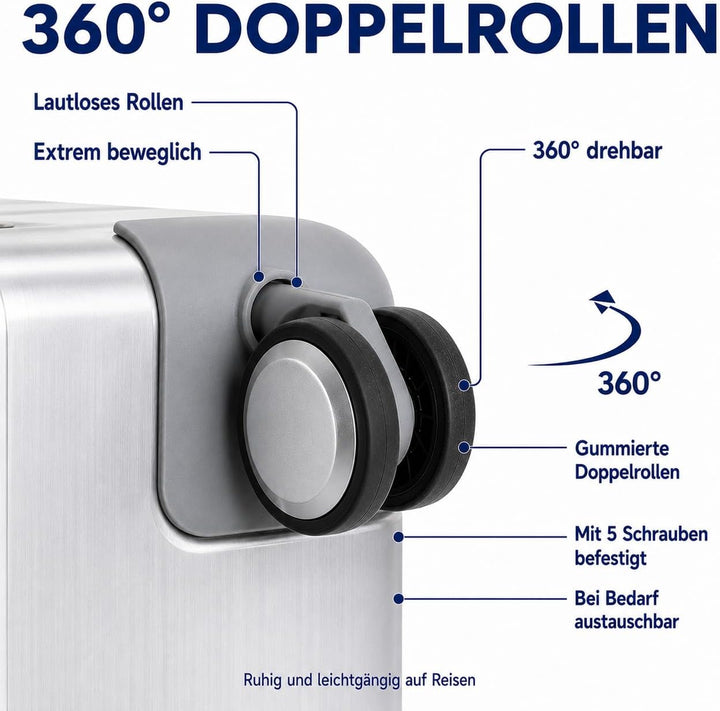 Travelhouse Oslo Alu Reisekoffer Silber L-75cm Hartschalenkoffer Reisetrolley Suitecase Trolley 2X T