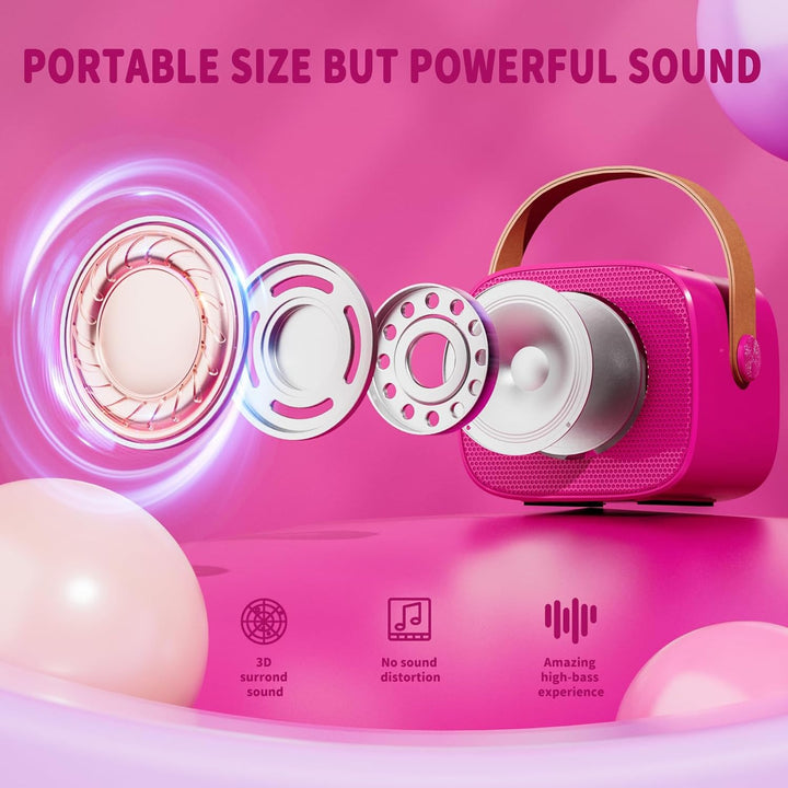 Karaoke Maschine Kinder Spielzeug Geschenke für Mädchen Mini Karaoke Maschine mit 1 Mikrofon Tragbar