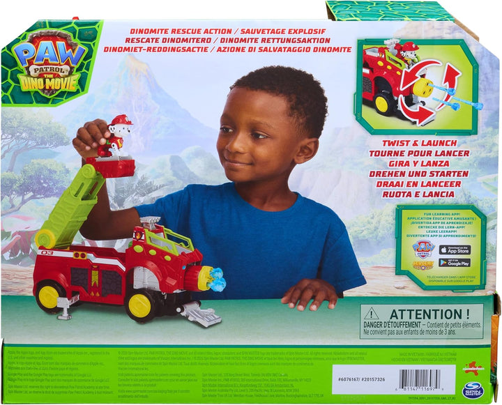 PAW PATROL: Der Dino Film, Marshalls extragrosses Dino-Rettungs-Feuerwehrauto, 26cm Fahrzeug inkl. M