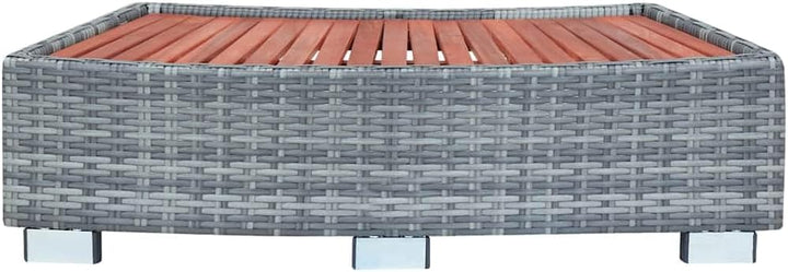 Marche de spa Gris Résine tressée 92 x 45 x 25 cm Grau, Grau