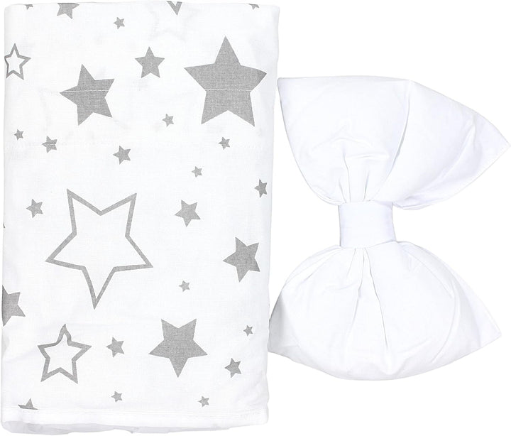 TupTam Babybett Himmel mit Schleife Transparent, Farbe: Sterne Grau/Weiss, Grösse: ca. 170x240 cm H1