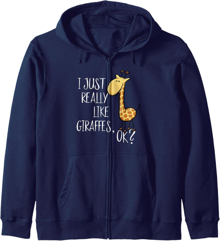 Ich mag einfach Giraffen, OK? Coole Comic Giraffe Kapuzenjacke
