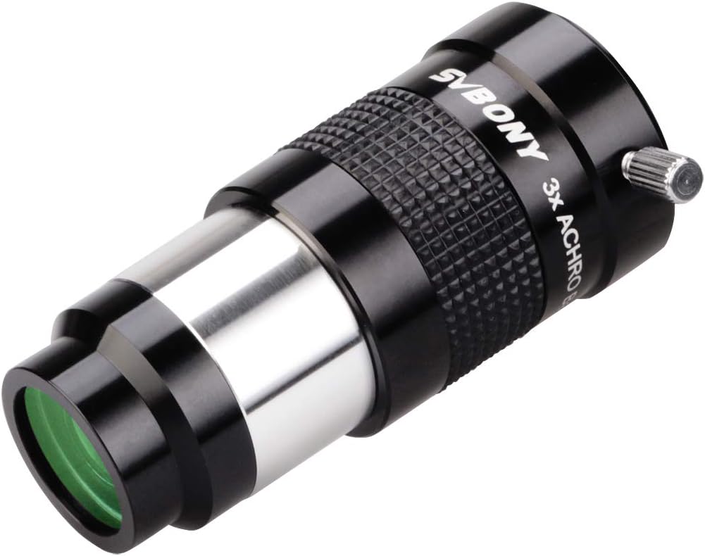 Svbony SV136 Barlowlinse 3X, 1,25 Zoll Achromatisches Barlow FMC Metallteleskop Zubehör für Planeten