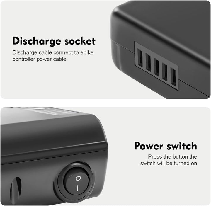 SHIMOST E-Bike Li-ion Batterie 36V 14,5Ah Hailong Akku mit Ladegerät für Elektrofahrrad Pedelec, Pas