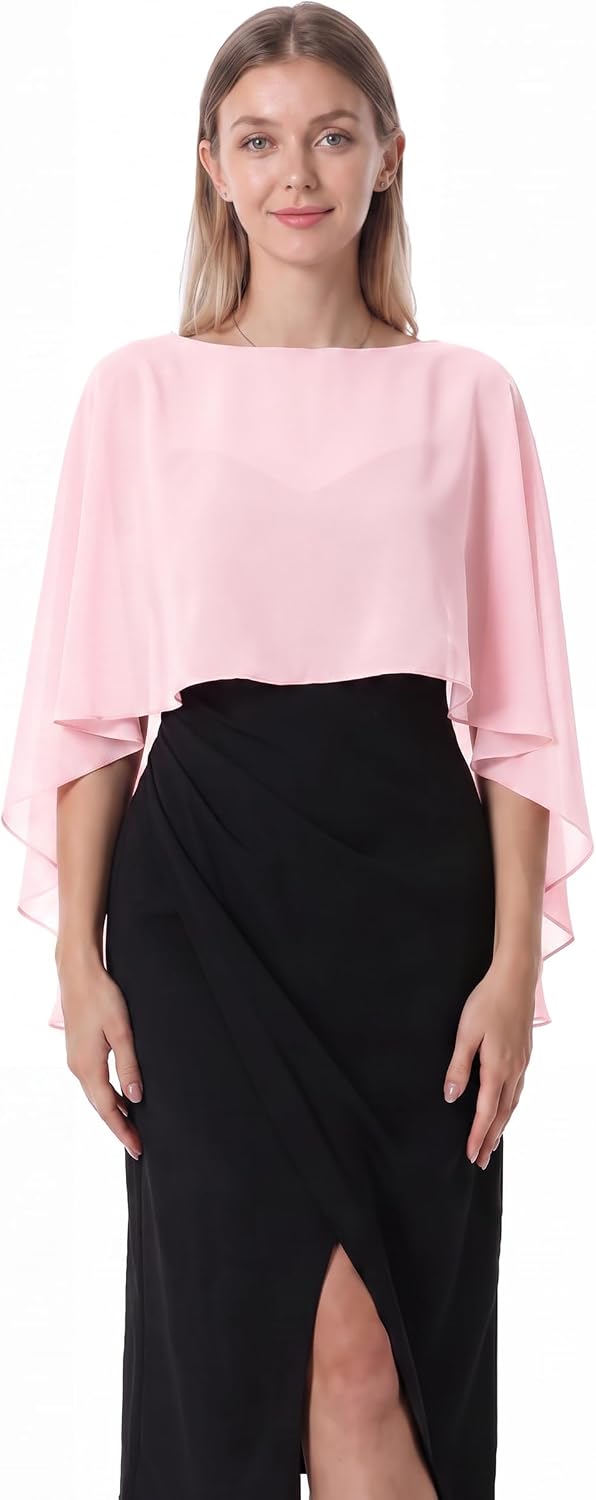 Damen Chiffon-umhang 001 Pashmina-Schal Einheitsgrösse Rosa, Einheitsgrösse Rosa