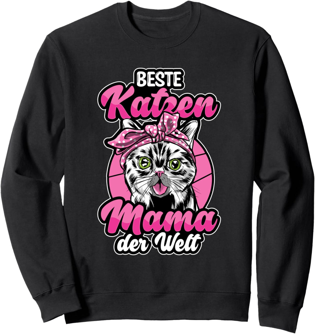 Beste Katzen Mama der Welt Haustier Süss Spruch Geschenk Sweatshirt